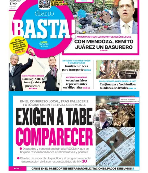 Portada de Basta del lunes, 7 de abril de 2025