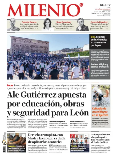 Portada de Milenio Leon del lunes, 7 de abril de 2025