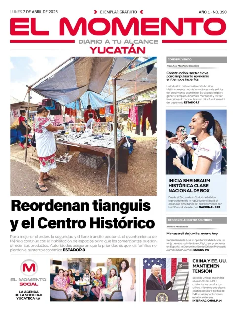 Portada de El Momento Yucatan del lunes, 7 de abril de 2025