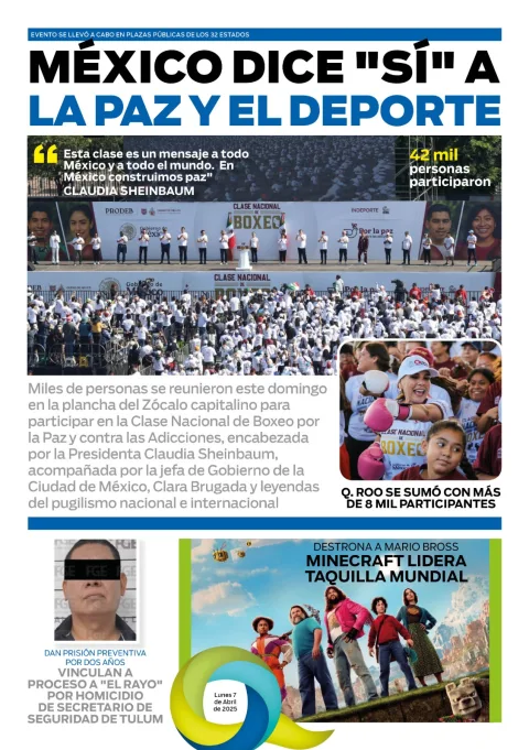 Portada de El Quintana Roo (contraportada)