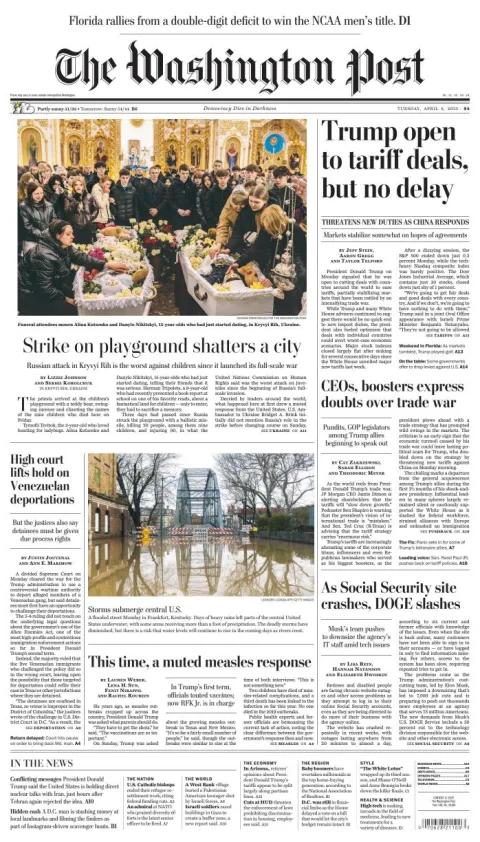 Portada de The Washington Post