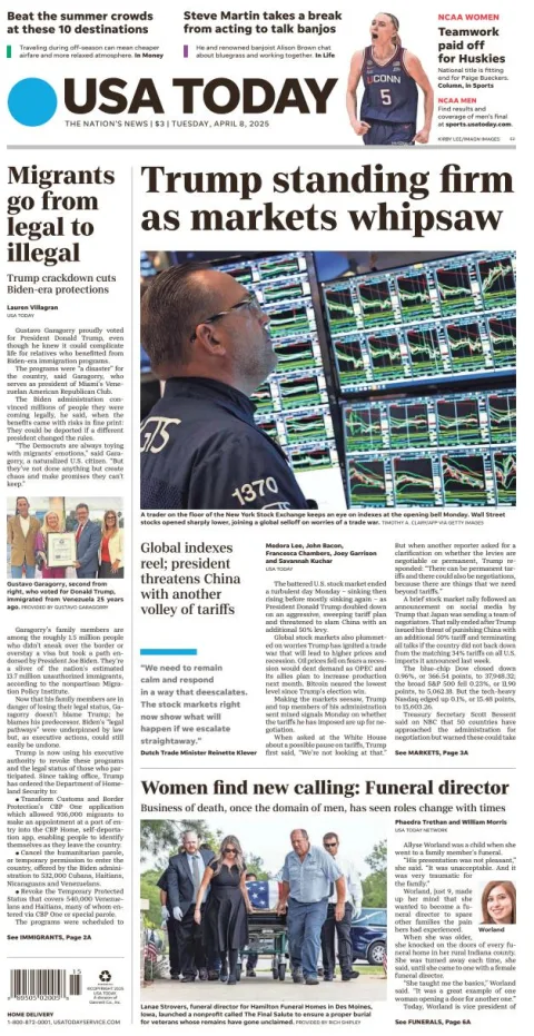 Portada de Usa Today