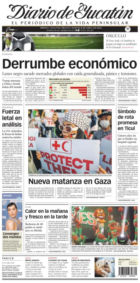 Portada de Diario de Yucatán del martes, 8 de abril de 2025