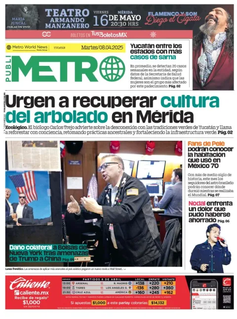Portada de Publimetro Merida del martes, 8 de abril de 2025