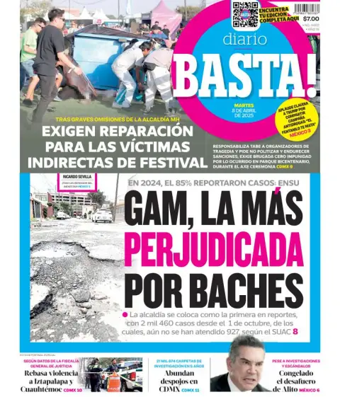 Portada de Basta del martes, 8 de abril de 2025