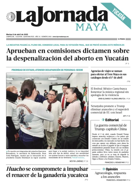 Portada de La Jornada Maya Yucatán del martes, 8 de abril de 2025