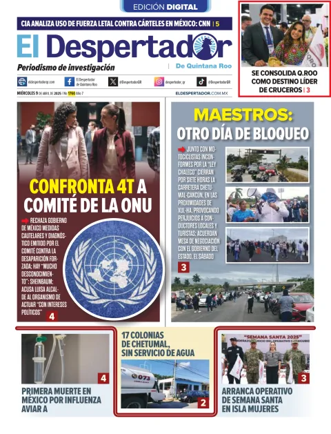 Portada de El Despertador de Quintana Roo