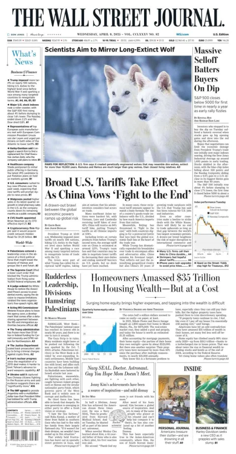 Portada de The Wall Street Journal