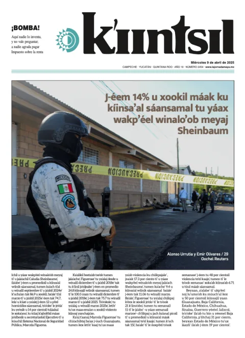 Portada de La Jornada - Kiintsil del miércoles, 9 de abril de 2025