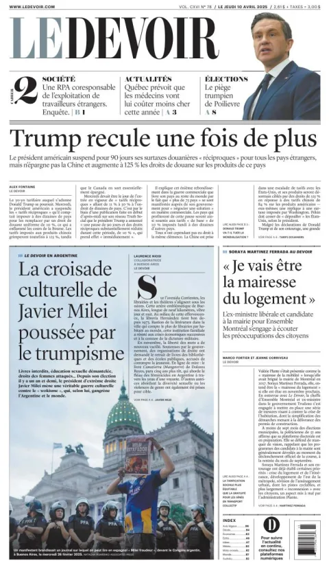 Portada de Le Devoir