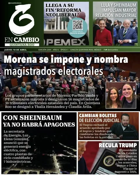 Portada de En Cambio - Quintana Roo (portada) del jueves, 10 de abril de 2025