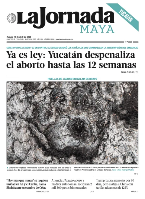 Portada de La Jornada Maya Yucatán del jueves, 10 de abril de 2025