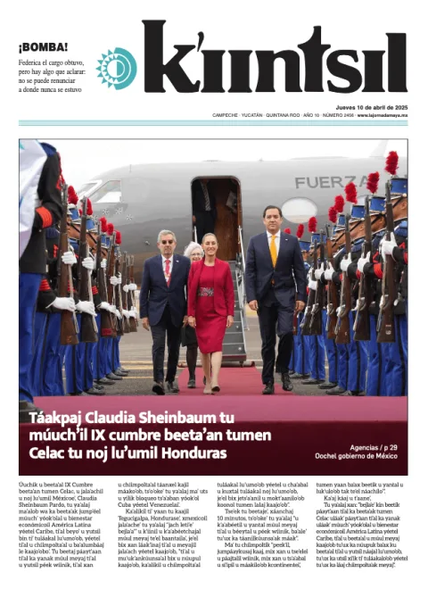 Portada de La Jornada - Kiintsil del jueves, 10 de abril de 2025
