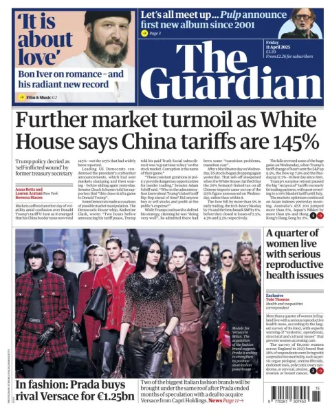 Portada de The Guardian (reino Unido)