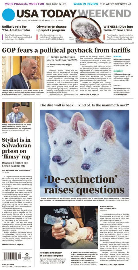 Portada de Usa Today
