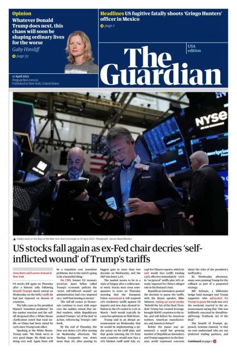 Portada de The Guardian (usa)