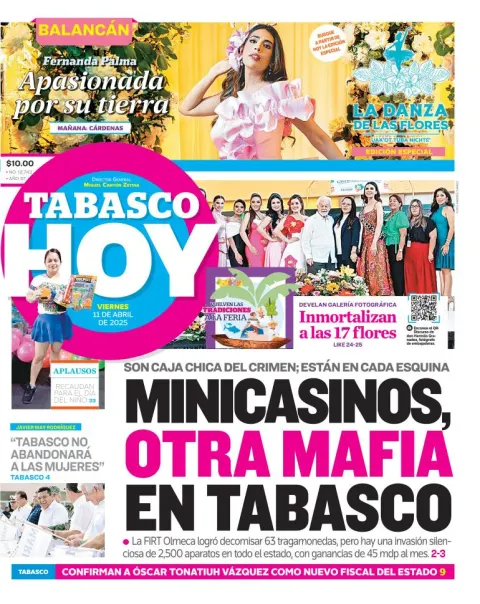 Portada de Tabasco Hoy del viernes, 11 de abril de 2025