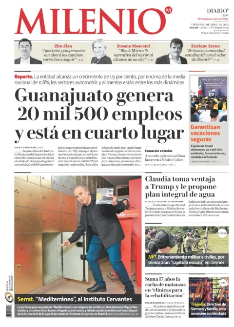 Portada de Milenio Leon del viernes, 11 de abril de 2025