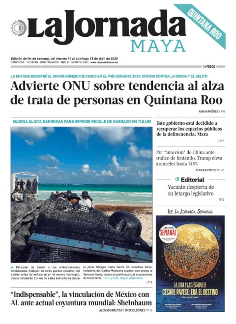 Portada de La Jornada Maya Quintana Roo del viernes, 11 de abril de 2025