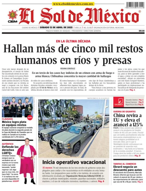 Portada de El Sol de Mexico
