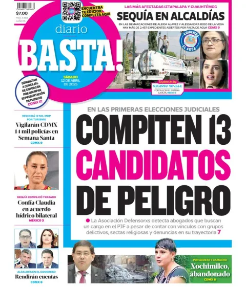 Portada de Basta del sábado, 12 de abril de 2025