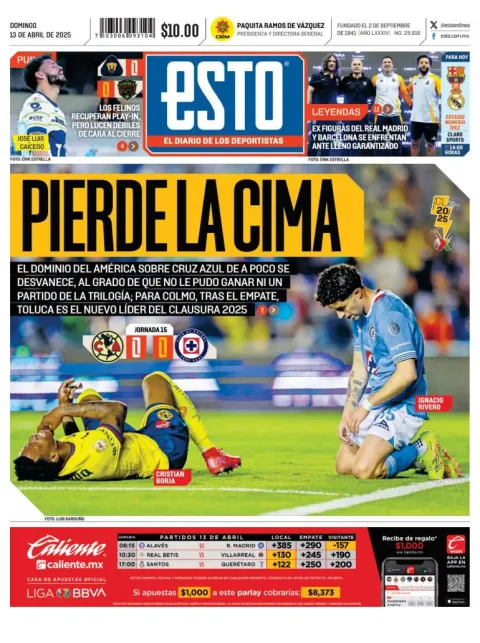 Portada de Esto del domingo, 13 de abril de 2025