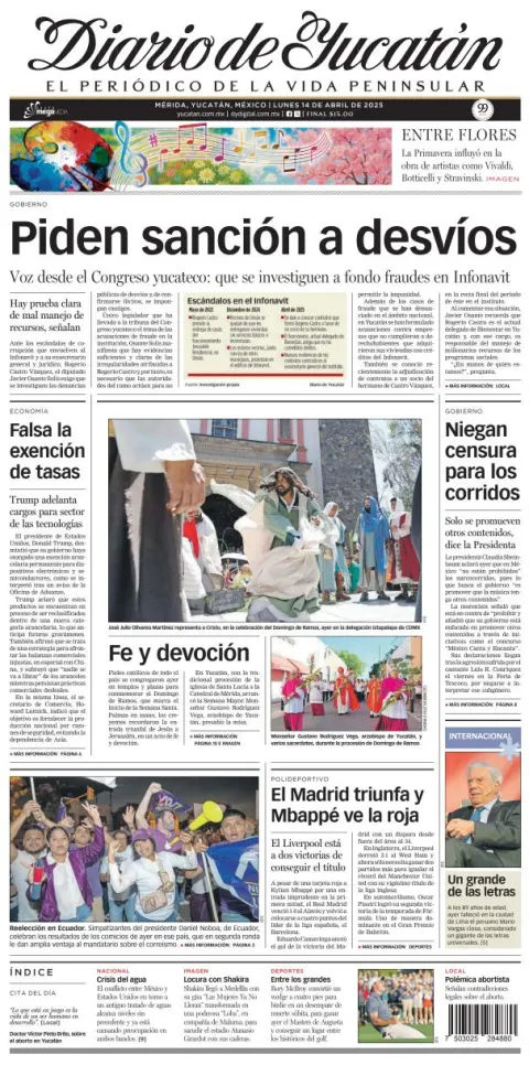Portada de Diario de Yucatán