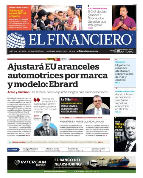 Portada de El Financiero