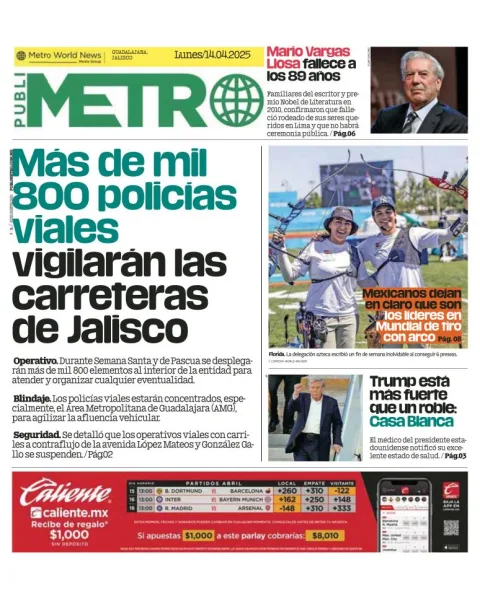 Portada de Publimetro Guadalajara