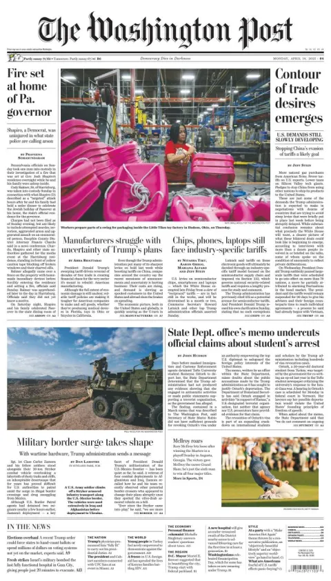 Portada de The Washington Post