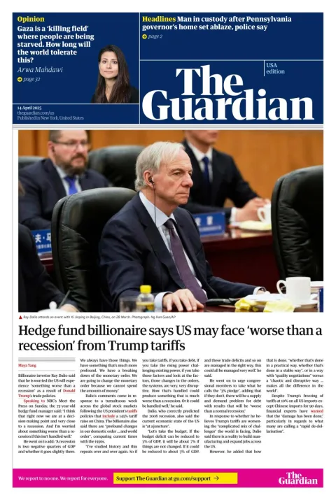 Portada de The Guardian (usa)