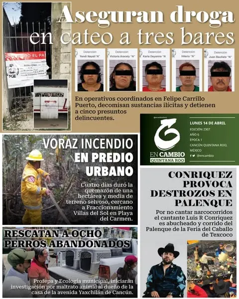 Portada de En Cambio - Quintana Roo (contraportada) del lunes, 14 de abril de 2025