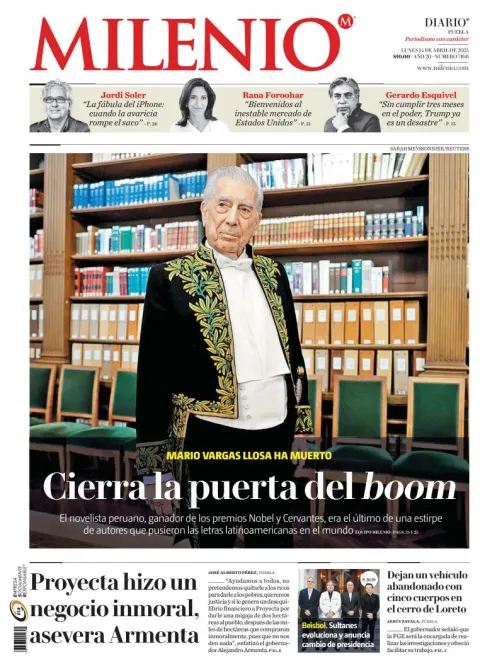 Portada de Milenio Puebla del lunes, 14 de abril de 2025