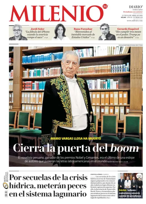 Portada de Milenio Tamaulipas del lunes, 14 de abril de 2025