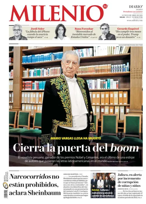 Portada de Milenio Jalisco del lunes, 14 de abril de 2025