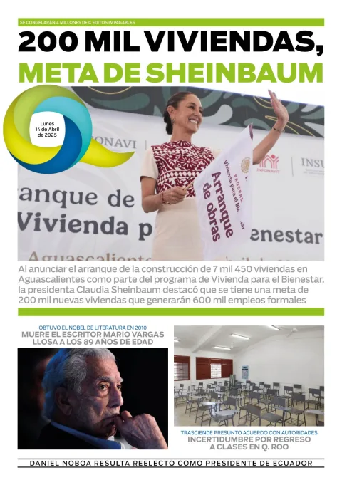 Portada de El Quintana Roo (contraportada) del lunes, 14 de abril de 2025