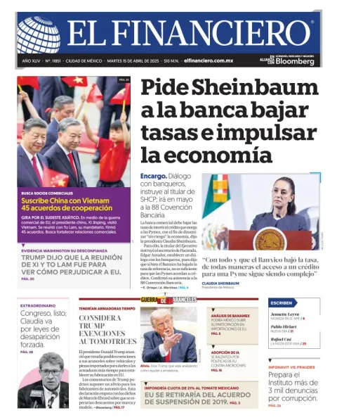 Portada de El Financiero