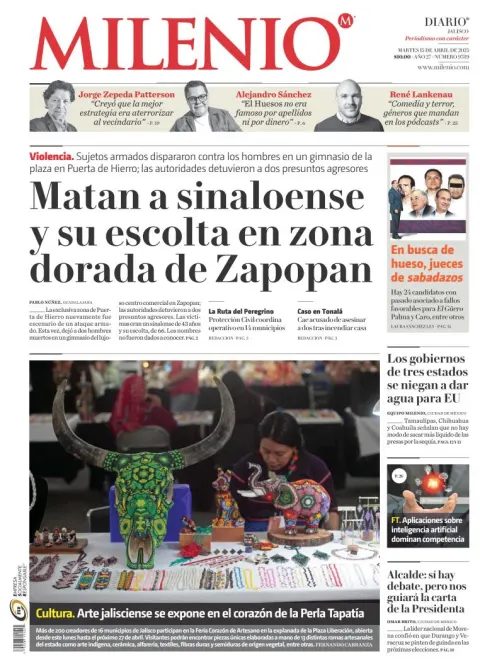 Portada de Milenio Jalisco