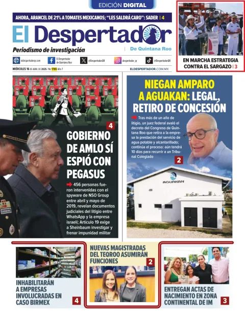 Portada de El Despertador de Quintana Roo