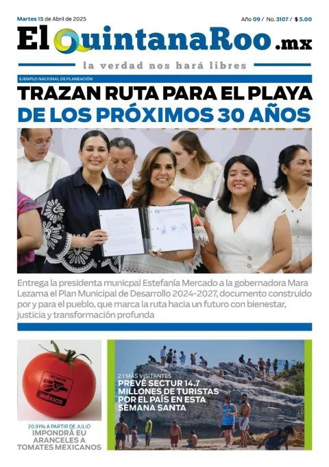 Portada de El Quintana Roo (portada) del martes, 15 de abril de 2025
