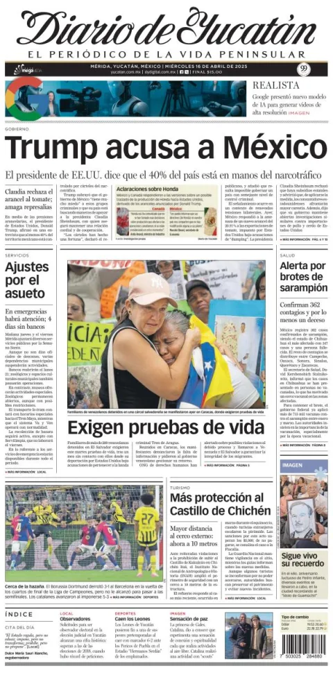 Portada de Diario de Yucatán