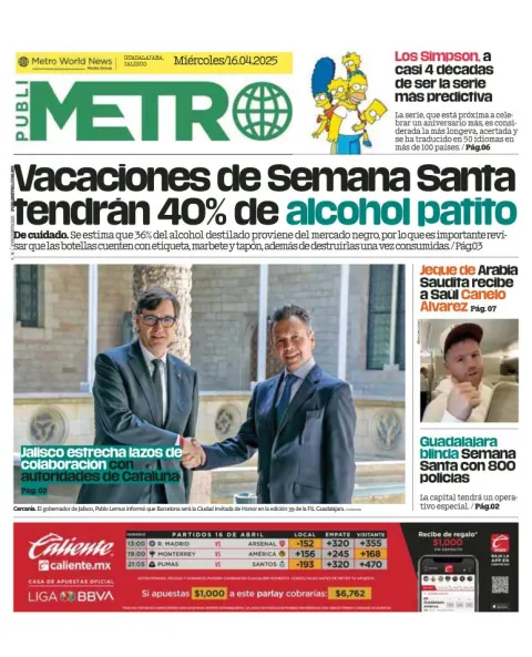 Portada de Publimetro Guadalajara
