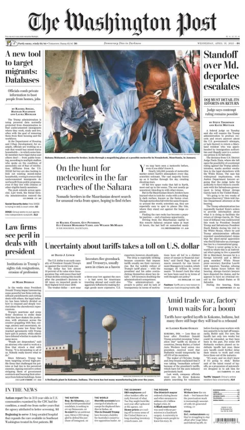 Portada de The Washington Post