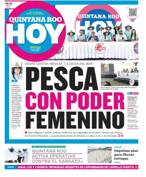 Portada de Quintana Roo Hoy del miércoles, 16 de abril de 2025