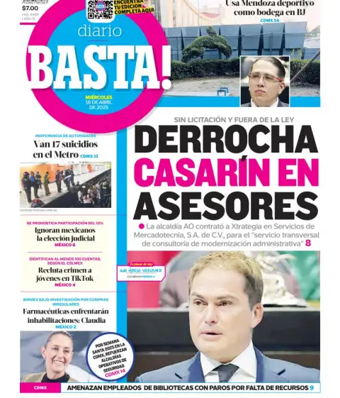Portada de Basta del miércoles, 16 de abril de 2025