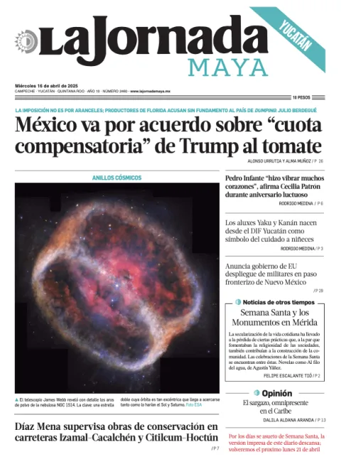 Portada de La Jornada Maya Yucatán del miércoles, 16 de abril de 2025