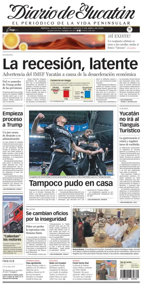 Portada de Diario de Yucatán