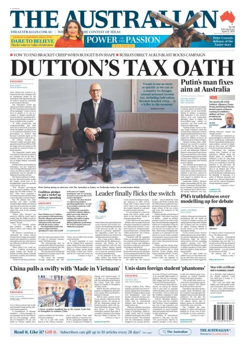 Portada de The Australian
