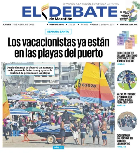 Portada de El Debate de Mazatlan