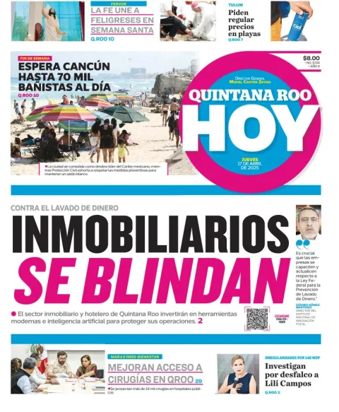 Portada de Quintana Roo Hoy
